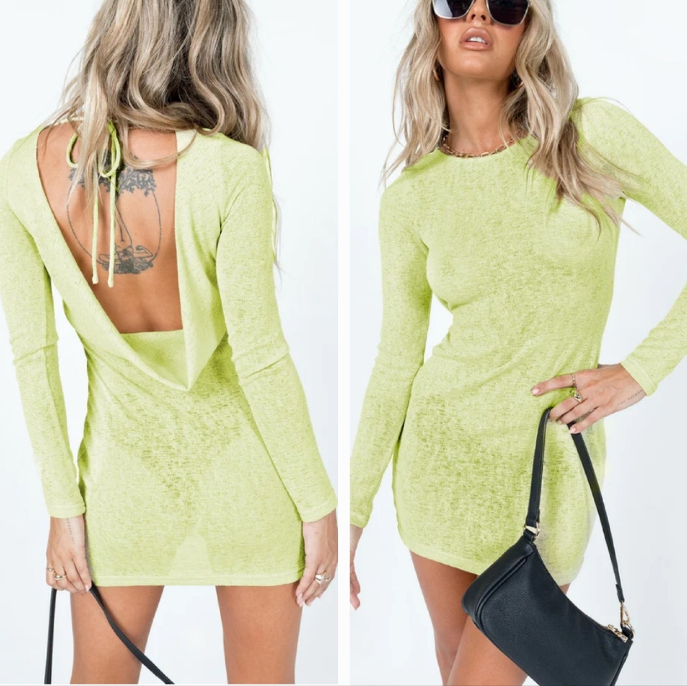 NWT PRINCESS POLLY Tallie Knit Mini Dress US 8 / Green